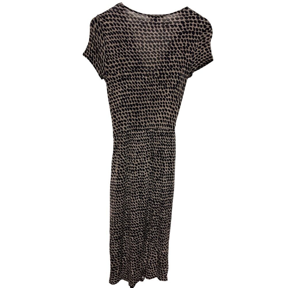 Max Mara Women's Brown Leopard VNeck Wrap Front Dress Size 40 Medium Italy - Picture 5 of 10